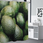 Green Avocado Print Premium Shower Curtain