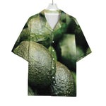 Green Avocado Print Rayon Hawaiian Shirt