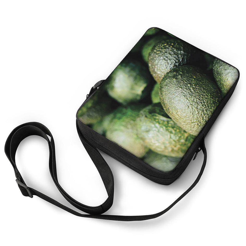 Green Avocado Print Rectangular Crossbody Bag