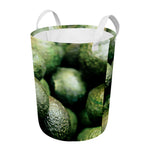 Green Avocado Print Round Laundry Basket
