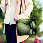 Green Avocado Print Shoulder Strap Bible Bag