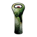 Green Avocado Print Single Neoprene Wine Tote