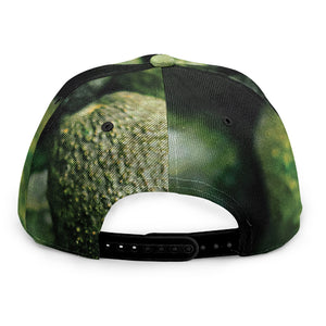 Green Avocado Print Snapback Cap