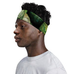 Green Avocado Print Sports Headband