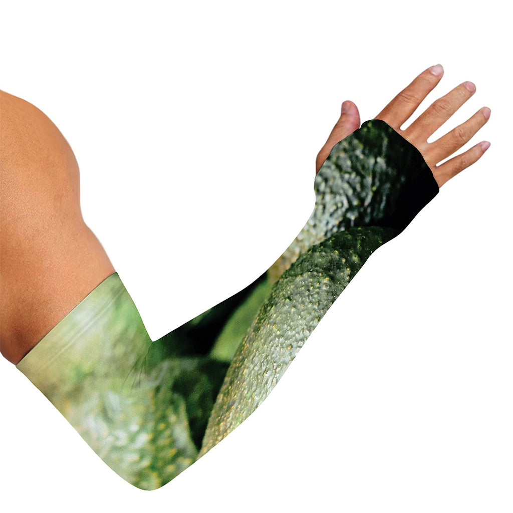 Green Avocado Print Sun Protection Arm Sleeves