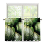 Green Avocado Print Tier Curtains