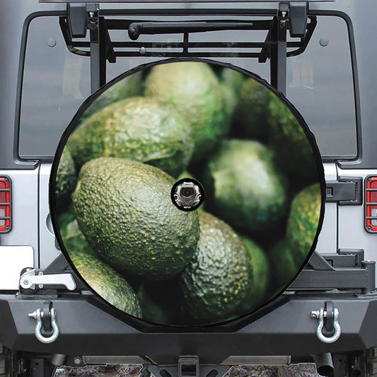 Green Avocado Print Tire Cover With Camera Hole