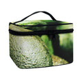 Green Avocado Print Travel Makeup Bag