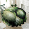 Green Avocado Print Waterproof Round Tablecloth