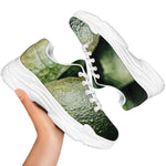 Green Avocado Print White Chunky Shoes