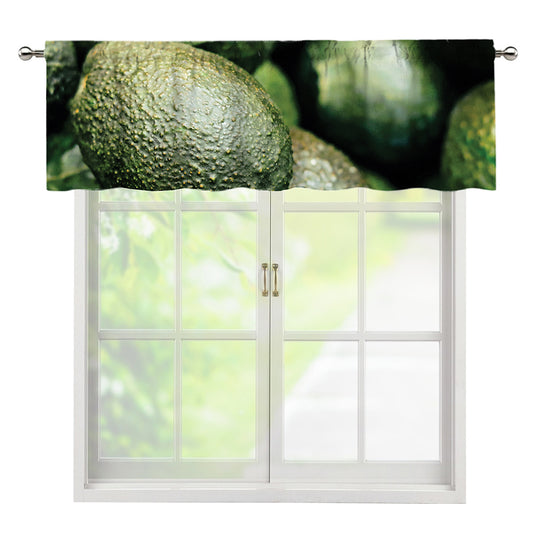 Green Avocado Print Window Valance