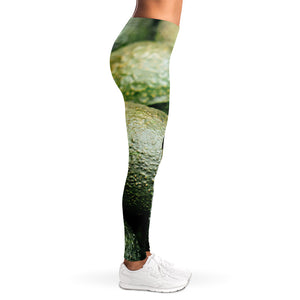 Green Avocado Print Women's Leggings