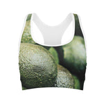 Green Avocado Print Women's Sports Bra