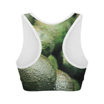 Green Avocado Print Women's Sports Bra