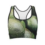 Green Avocado Print Women's Sports Bra