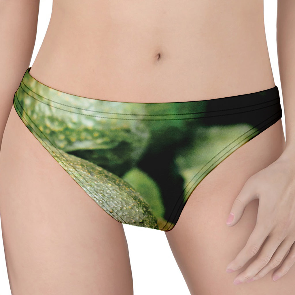 Green Avocado Print Women's Thong