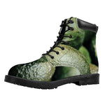 Green Avocado Print Work Boots
