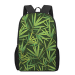 Green Bamboo Leaf Pattern Print 17 Inch Backpack