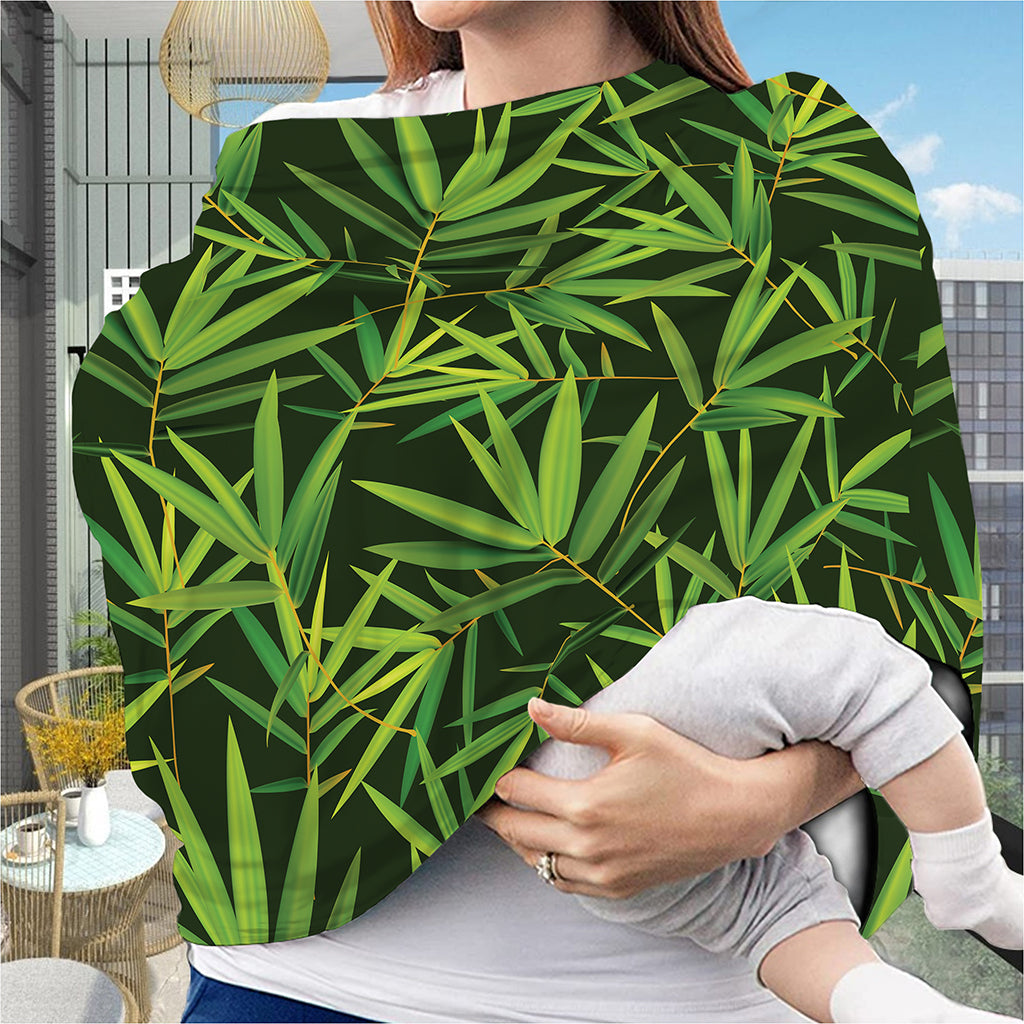 Green Bamboo Leaf Pattern Print Baby Seat Cover