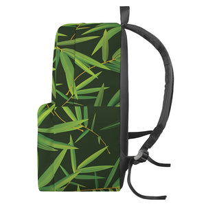 Green Bamboo Leaf Pattern Print Backpack