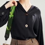 Green Bamboo Leaf Pattern Print Bag Strap