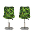 Green Bamboo Leaf Pattern Print Bar Stool Covers