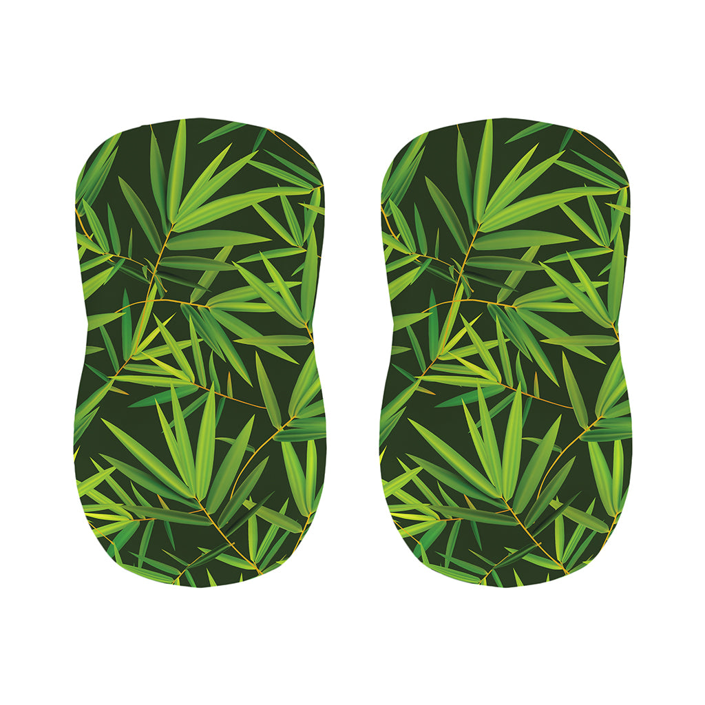 Green Bamboo Leaf Pattern Print Bar Stool Covers