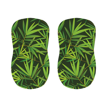 Green Bamboo Leaf Pattern Print Bar Stool Covers