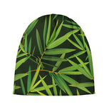 Green Bamboo Leaf Pattern Print Beanie
