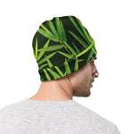 Green Bamboo Leaf Pattern Print Beanie