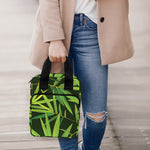 Green Bamboo Leaf Pattern Print Bible Tote Bag