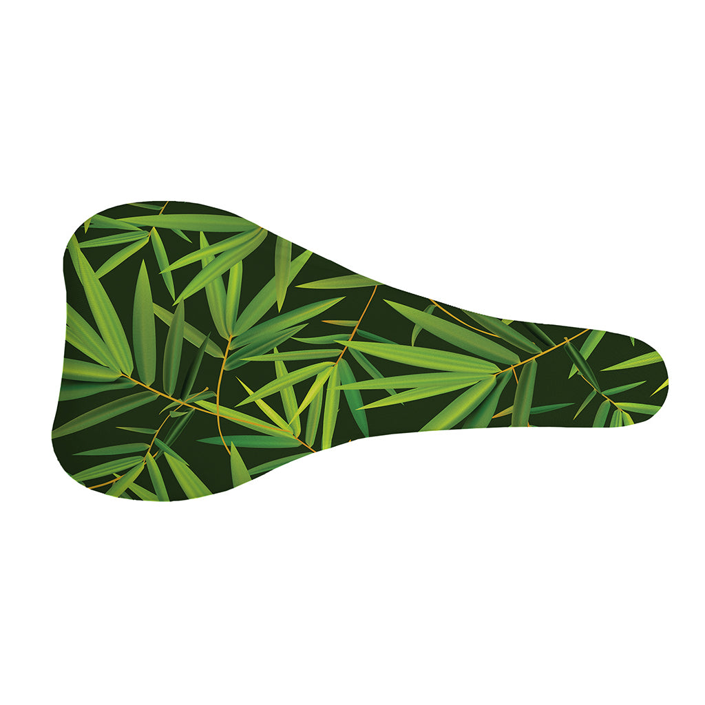 Green Bamboo Leaf Pattern Print Bicycle Seat Cover