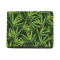 Green Bamboo Leaf Pattern Print Bifold Wallet