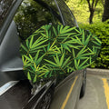 Green Bamboo Leaf Pattern Print Car Side Mirror Covers