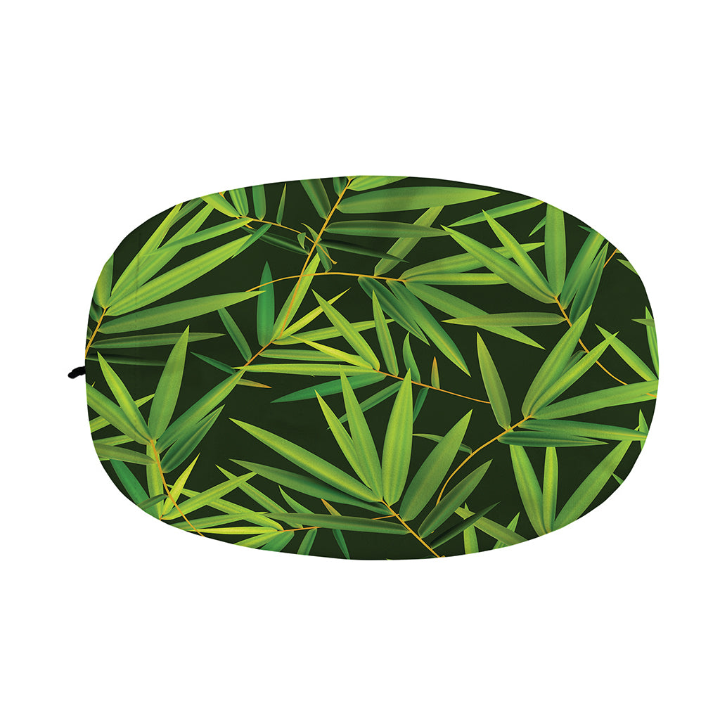 Green Bamboo Leaf Pattern Print Car Side Mirror Covers