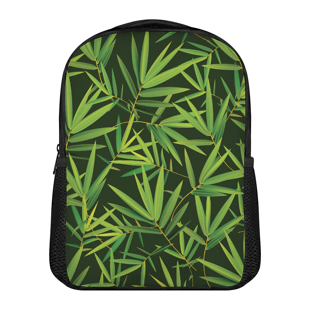 Green Bamboo Leaf Pattern Print Casual Backpack