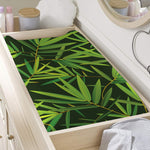 Green Bamboo Leaf Pattern Print Changing Pad Cover