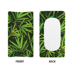 Green Bamboo Leaf Pattern Print Changing Pad Cover