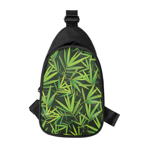 Green Bamboo Leaf Pattern Print Chest Bag