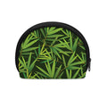 Green Bamboo Leaf Pattern Print Coin Purse
