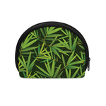 Green Bamboo Leaf Pattern Print Coin Purse