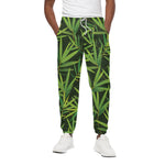 Green Bamboo Leaf Pattern Print Cotton Pants