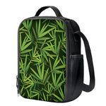 Green Bamboo Leaf Pattern Print Crossbody Lunch Bag