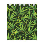 Green Bamboo Leaf Pattern Print Curtain