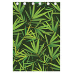 Green Bamboo Leaf Pattern Print Curtain