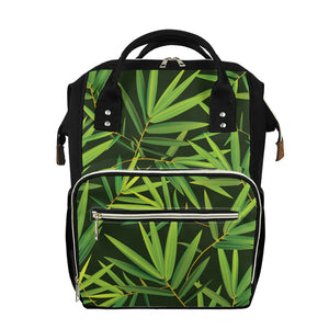 Green Bamboo Leaf Pattern Print Diaper Bag