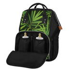 Green Bamboo Leaf Pattern Print Diaper Bag