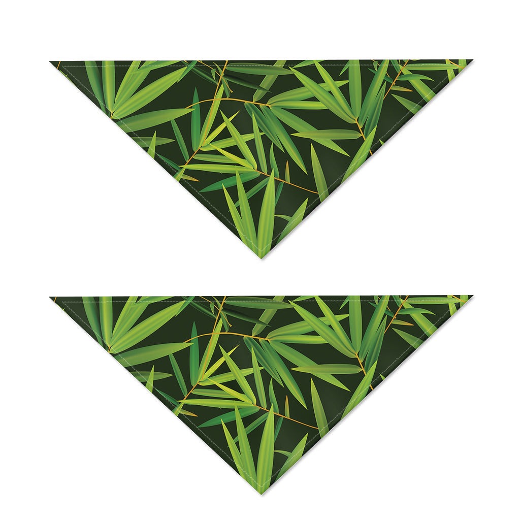 Green Bamboo Leaf Pattern Print Dog Bandana