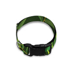 Green Bamboo Leaf Pattern Print Dog Collar