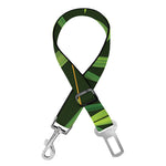 Green Bamboo Leaf Pattern Print Dog Seat Belt